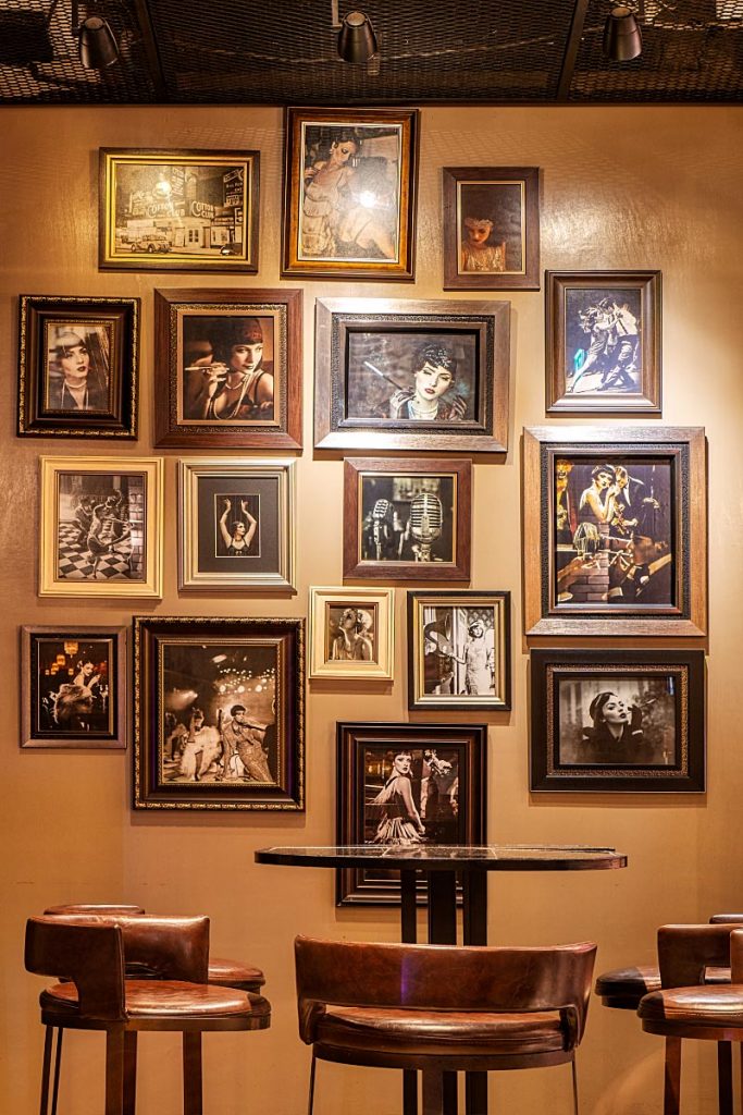 Photo wall at the Red Rose bar