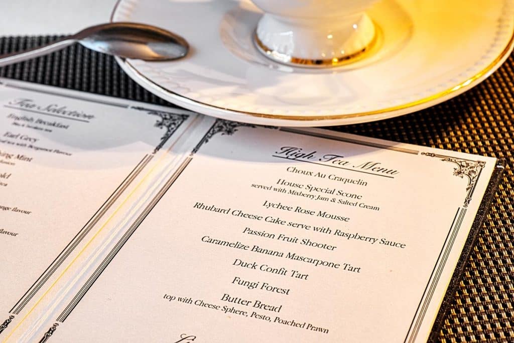 Farquhar Mansion menu